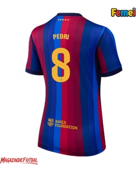 Barcelona Pedri Gonzalez #8 Tricou Fotbal Replică 2026-27 Femei Acasa